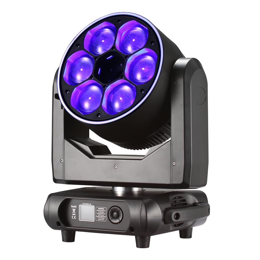 6pcs 60W Bee Eye RGBW Zoom Wash 8W Pixel Moving Head Light FD-LML660B