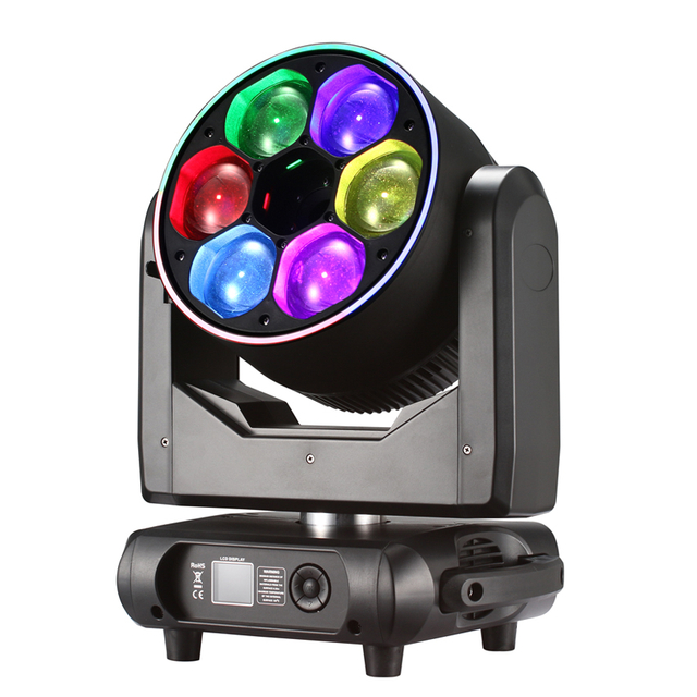 6pcs 60W Bee Eye RGBW Zoom Wash 8W Pixel Moving Head Light FD-LML660B