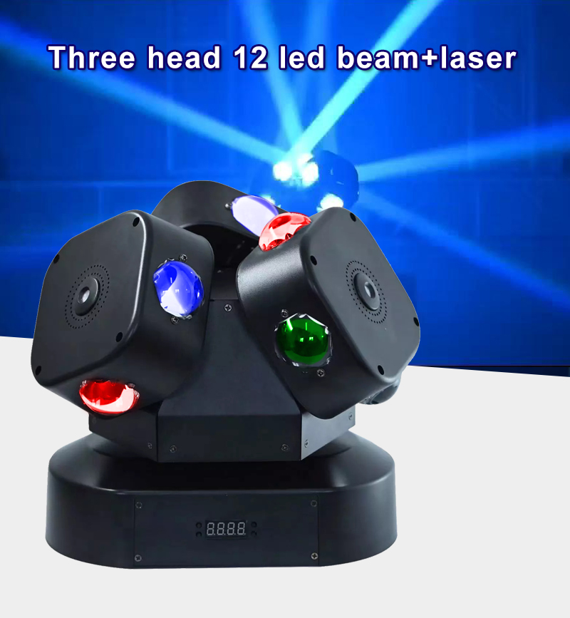 Three Head Rotating Laser Light Full Color Beam Stage Light FD-ML003
